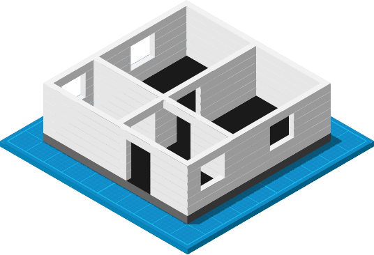 Illustration of a 3D rendering of a building